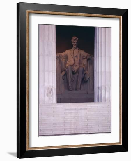 Statue of Abraham Lincoln, Lincoln Memorial, Washington D.C., USA-Adam Woolfitt-Framed Photographic Print