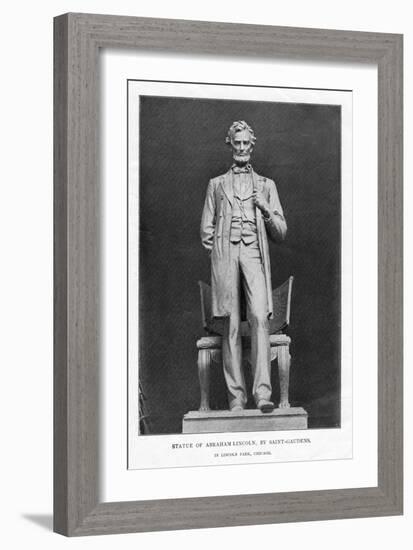 Statue of Abraham Lincoln, Lincoln Park, Chicago, 1887-Augustus Saint-gaudens-Framed Giclee Print