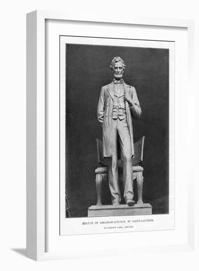 Statue of Abraham Lincoln, Lincoln Park, Chicago, 1887-Augustus Saint-gaudens-Framed Giclee Print
