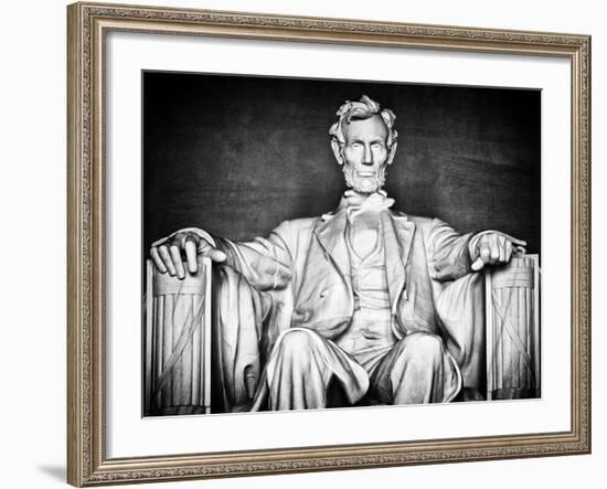 Statue of Abraham Lincoln, Washington D.C, District of Columbia, White Frame, White Frame-Philippe Hugonnard-Framed Photographic Print