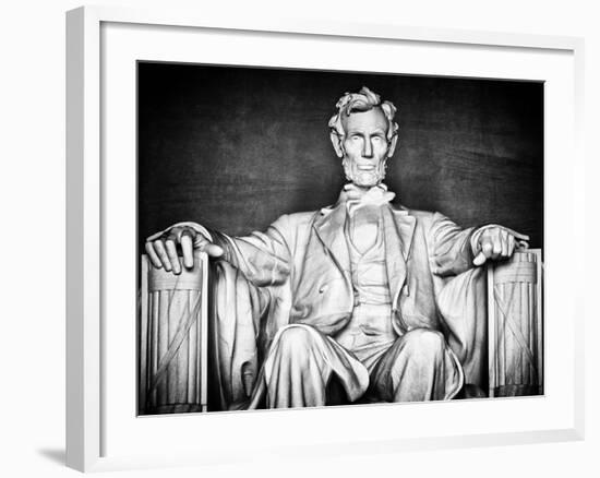 Statue of Abraham Lincoln, Washington D.C, District of Columbia, White Frame, White Frame-Philippe Hugonnard-Framed Photographic Print