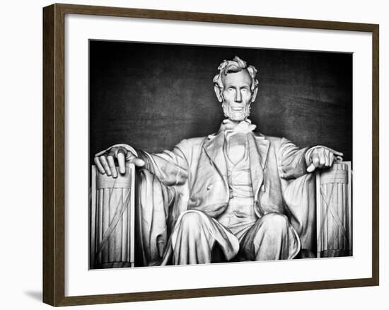 Statue of Abraham Lincoln, Washington D.C, District of Columbia, White Frame, White Frame-Philippe Hugonnard-Framed Photographic Print