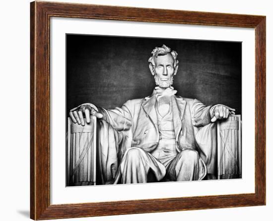 Statue of Abraham Lincoln, Washington D.C, District of Columbia, White Frame, White Frame-Philippe Hugonnard-Framed Photographic Print