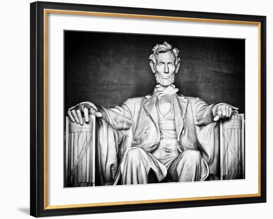 Statue of Abraham Lincoln, Washington D.C, District of Columbia, White Frame, White Frame-Philippe Hugonnard-Framed Photographic Print