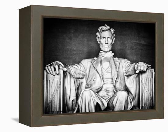 Statue of Abraham Lincoln, Washington D.C, District of Columbia, White Frame, White Frame-Philippe Hugonnard-Framed Premier Image Canvas