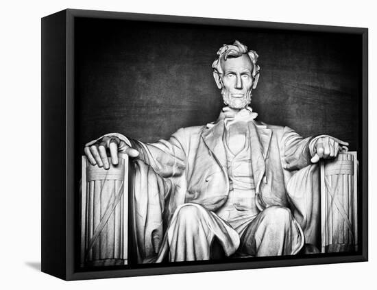 Statue of Abraham Lincoln, Washington D.C, District of Columbia, White Frame, White Frame-Philippe Hugonnard-Framed Premier Image Canvas