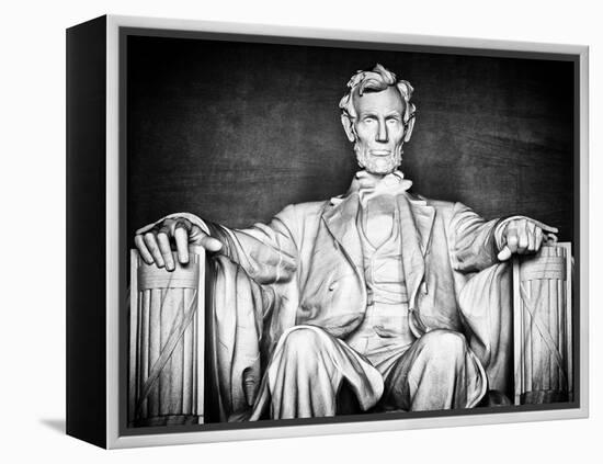 Statue of Abraham Lincoln, Washington D.C, District of Columbia, White Frame, White Frame-Philippe Hugonnard-Framed Premier Image Canvas