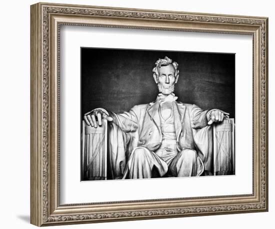 Statue of Abraham Lincoln, Washington D.C, District of Columbia, White Frame, White Frame-Philippe Hugonnard-Framed Photographic Print