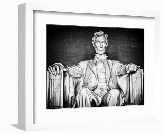 Statue of Abraham Lincoln, Washington D.C, District of Columbia, White Frame, White Frame-Philippe Hugonnard-Framed Photographic Print