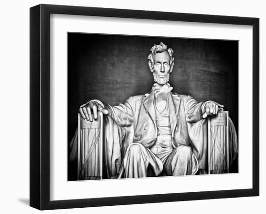 Statue of Abraham Lincoln, Washington D.C, District of Columbia, White Frame, White Frame-Philippe Hugonnard-Framed Art Print