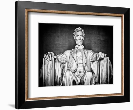 Statue of Abraham Lincoln, Washington D.C, District of Columbia, White Frame, White Frame-Philippe Hugonnard-Framed Art Print