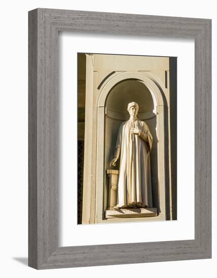 Statue of Accorso, Uffizi, Florence (Firenze), UNESCO World Heritage Site, Tuscany, Italy, Europe-Nico Tondini-Framed Photographic Print