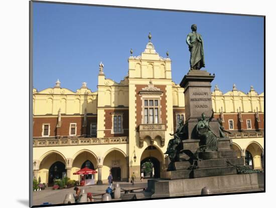 Statue of Adam Mickiewicz in Front of the Cloth Hall on the Main Square, Krakow, Malopolska, Poland-Ken Gillham-Mounted Photographic Print