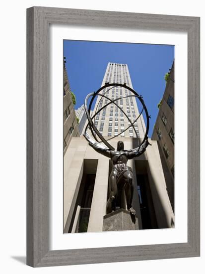 Statue of Atlas, Rockefeller Center, New York-null-Framed Photographic Print