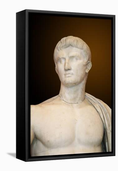 Statue of Augustus as Jupiter, First Half of 1st Century Bc-null-Framed Premier Image Canvas