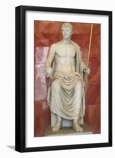 Statue of Augustus as Jupiter, First Half of 1st Century Bc-null-Framed Photographic Print