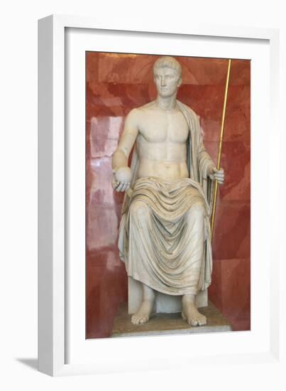 Statue of Augustus as Jupiter, First Half of 1st Century Bc-null-Framed Photographic Print