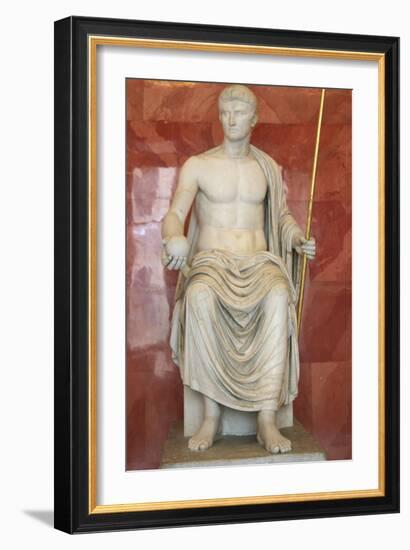 Statue of Augustus as Jupiter, First Half of 1st Century Bc-null-Framed Photographic Print
