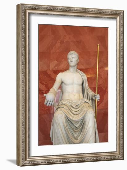 Statue of Augustus as Jupiter, First Half of 1st Century Bc-null-Framed Photographic Print