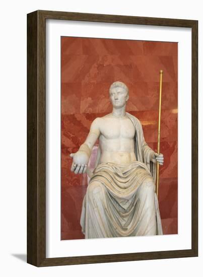 Statue of Augustus as Jupiter, First Half of 1st Century Bc-null-Framed Photographic Print