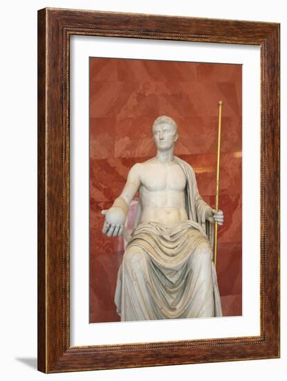 Statue of Augustus as Jupiter, First Half of 1st Century Bc-null-Framed Photographic Print