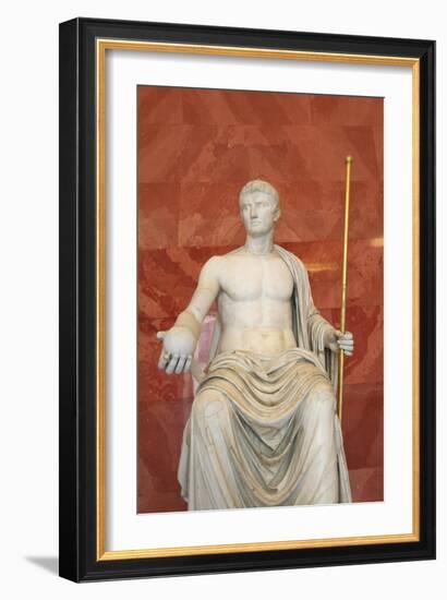 Statue of Augustus as Jupiter, First Half of 1st Century Bc-null-Framed Photographic Print