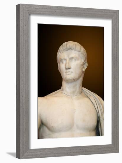 Statue of Augustus as Jupiter, First Half of 1st Century Bc-null-Framed Photographic Print