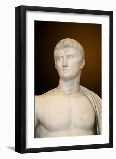 Statue of Augustus as Jupiter, First Half of 1st Century Bc-null-Framed Photographic Print