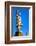 Statue of Autumn, Ponte Santa Trinita, Florence (Firenze), Tower of Palazzo Vecchio, Tuscany-Nico Tondini-Framed Photographic Print