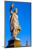 Statue of Autumn, Ponte Santa Trinita, Florence (Firenze), Tower of Palazzo Vecchio, Tuscany-Nico Tondini-Mounted Photographic Print