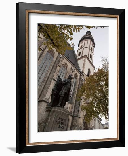 Statue of Bach, Thomaskirche, Leipzig, Saxony, Germany, Europe-Michael Snell-Framed Photographic Print