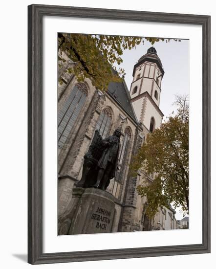 Statue of Bach, Thomaskirche, Leipzig, Saxony, Germany, Europe-Michael Snell-Framed Photographic Print