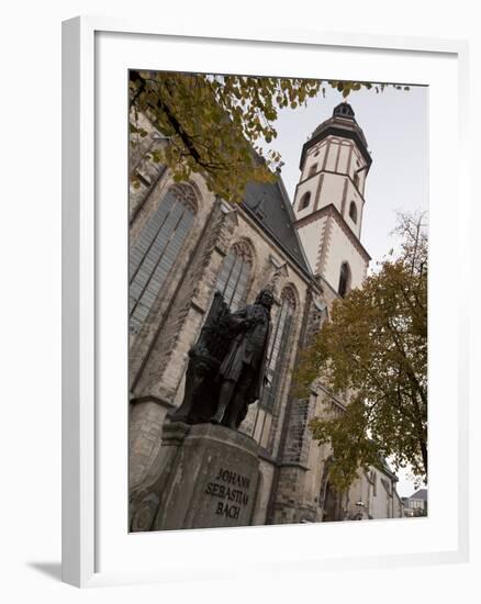 Statue of Bach, Thomaskirche, Leipzig, Saxony, Germany, Europe-Michael Snell-Framed Photographic Print