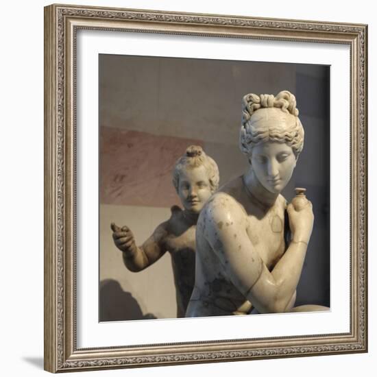 Statue of Bathing Aphrodite and Eros-null-Framed Photographic Print