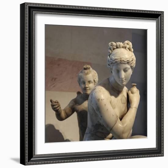 Statue of Bathing Aphrodite and Eros-null-Framed Photographic Print