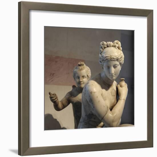 Statue of Bathing Aphrodite and Eros-null-Framed Photographic Print