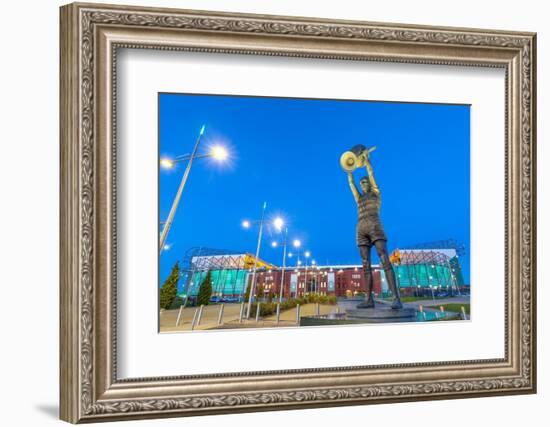 Statue of Billy McNeill lifting Europen Cup, Celtic Park, Parkhead, Glasgow, Scotland-John Guidi-Framed Photographic Print