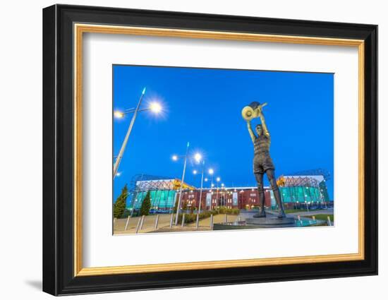 Statue of Billy McNeill lifting Europen Cup, Celtic Park, Parkhead, Glasgow, Scotland-John Guidi-Framed Photographic Print
