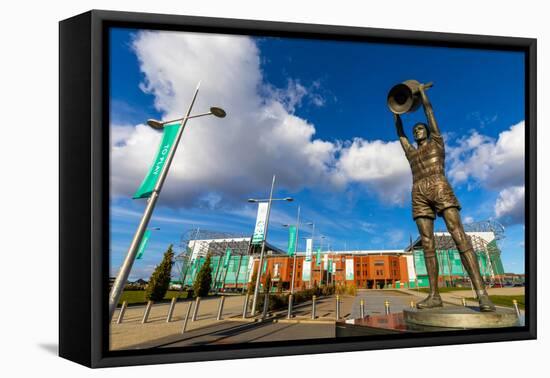 Statue of Billy McNeill lifting the European Cup, Celtic Park, Parkhead, Glasgow, Scotland-John Guidi-Framed Premier Image Canvas