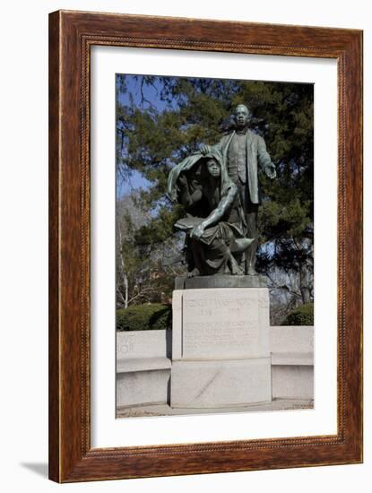 Statue Of Booker T. Washington "Lifting The Veil Of Ignorance"-Carol Highsmith-Framed Art Print