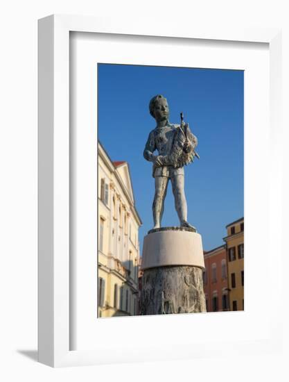 Statue of Boy with Fish, Old Town, Rovinj, Croatia, Europe-Richard Maschmeyer-Framed Photographic Print