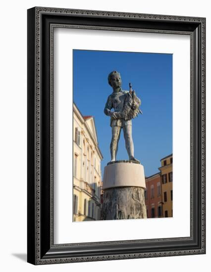 Statue of Boy with Fish, Old Town, Rovinj, Croatia, Europe-Richard Maschmeyer-Framed Photographic Print