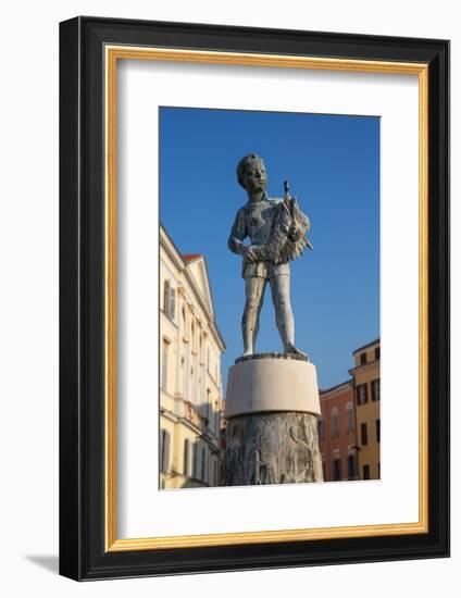 Statue of Boy with Fish, Old Town, Rovinj, Croatia, Europe-Richard Maschmeyer-Framed Photographic Print