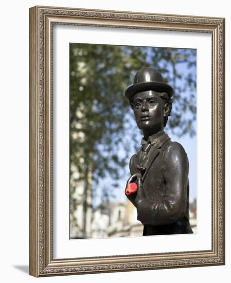 Statue of Charlie Chaplin in Leicester Square, in the Heart of London's West End-Julian Love-Framed Photographic Print