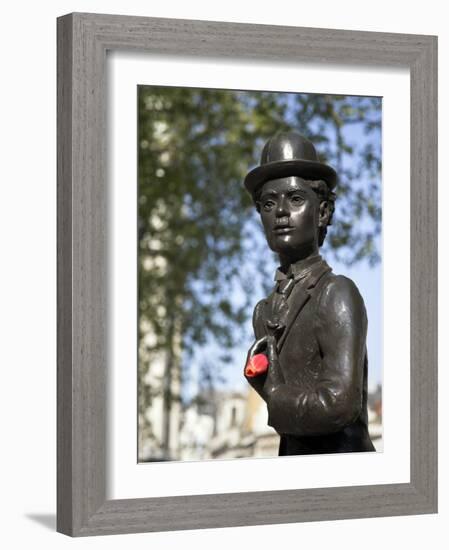 Statue of Charlie Chaplin in Leicester Square, in the Heart of London's West End-Julian Love-Framed Photographic Print