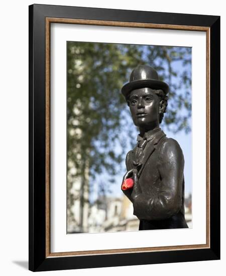 Statue of Charlie Chaplin in Leicester Square, in the Heart of London's West End-Julian Love-Framed Photographic Print