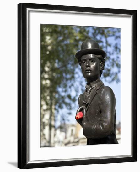 Statue of Charlie Chaplin in Leicester Square, in the Heart of London's West End-Julian Love-Framed Photographic Print
