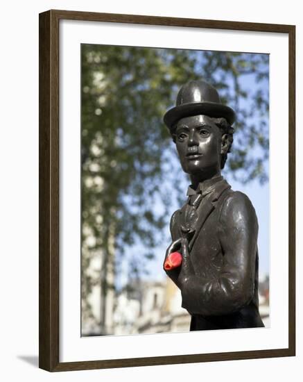 Statue of Charlie Chaplin in Leicester Square, in the Heart of London's West End-Julian Love-Framed Photographic Print