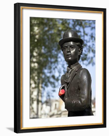 Statue of Charlie Chaplin in Leicester Square, in the Heart of London's West End-Julian Love-Framed Photographic Print