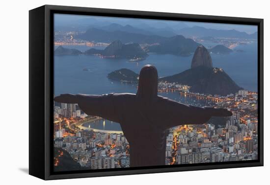 Statue of Christ the Redeemer, Corcovado, Rio De Janeiro, Brazil, South America-Angelo-Framed Premier Image Canvas